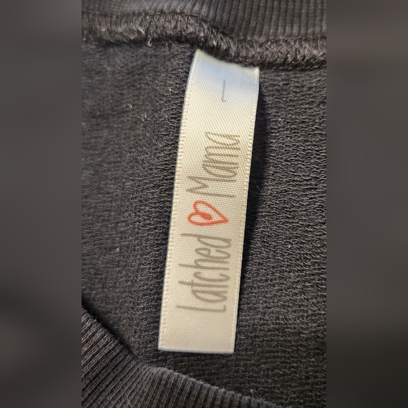 Latched Mama Nursing Crewneck In Black With Sparkles Women's Size Large - Picture 6 of 8